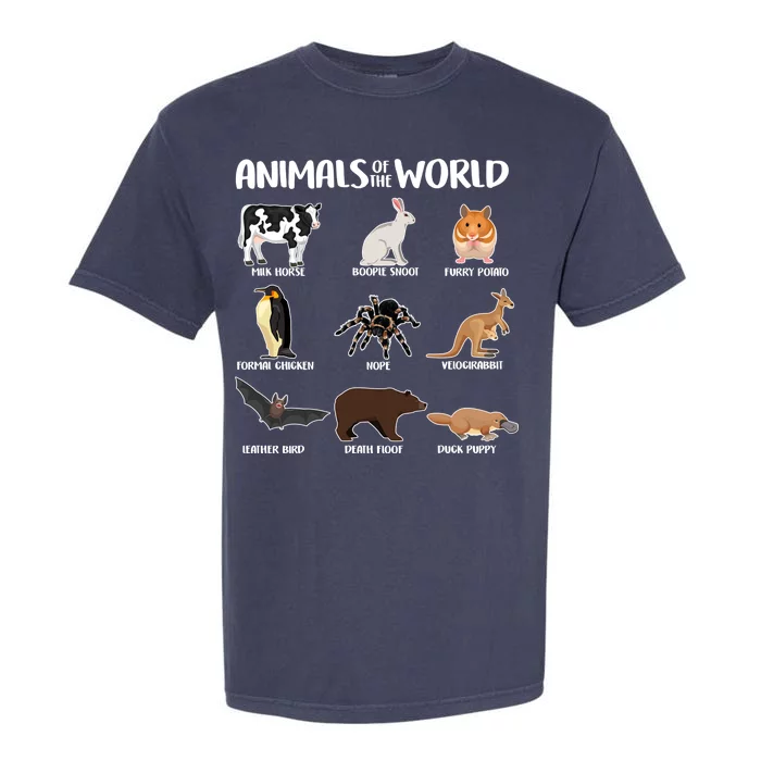 Animals Of The World Funny Names Garment-Dyed Heavyweight T-Shirt