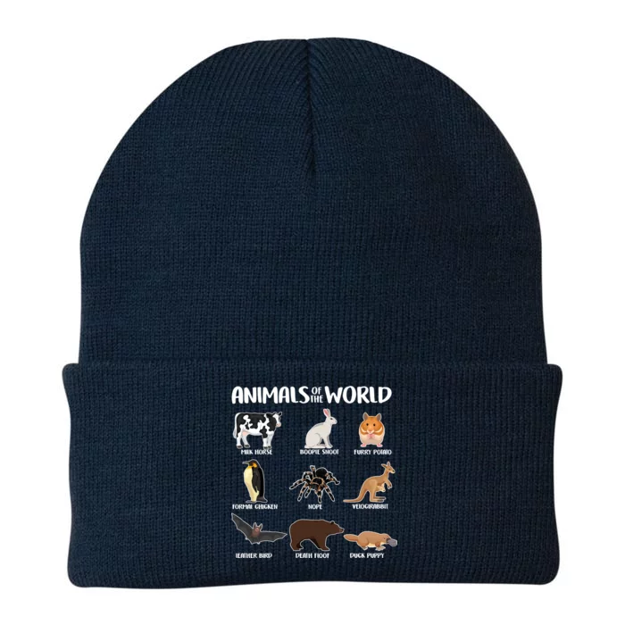 Animals Of The World Funny Names Knit Cap Winter Beanie