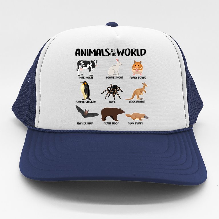 Animals Of The World Funny Names Trucker Hat | TeeShirtPalace