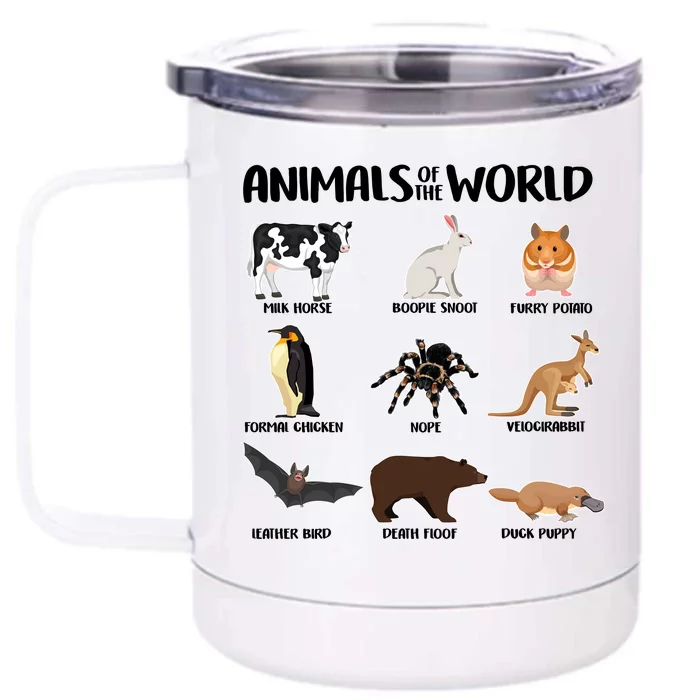 Animals Of The World Funny Names Front & Back 12oz Stainless Steel Tumbler Cup