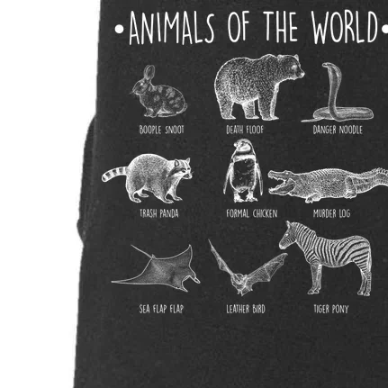 Animals Of the World Funny Wildlife Doggie 3-End Fleece Hoodie