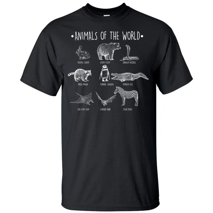 Animals Of the World Funny Wildlife Tall T-Shirt