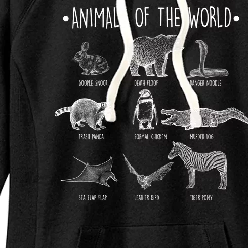 Animals Of the World Funny Wildlife Women's Fleece Hoodie