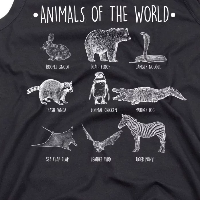 Animals Of the World Funny Wildlife Tank Top