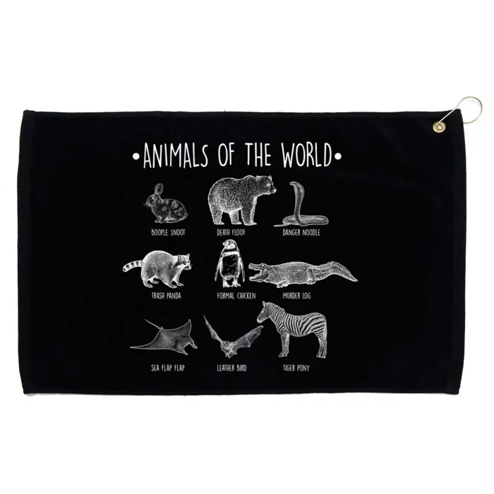 Animals Of the World Funny Wildlife Grommeted Golf Towel