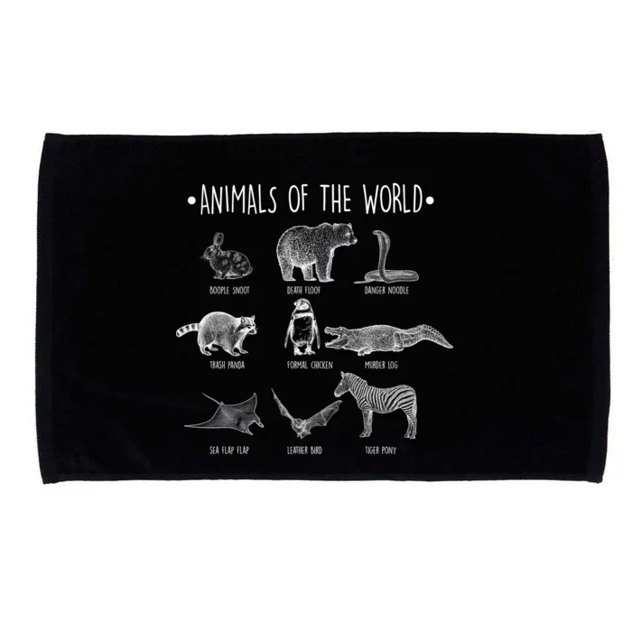 Animals Of the World Funny Wildlife Microfiber Hand Towel