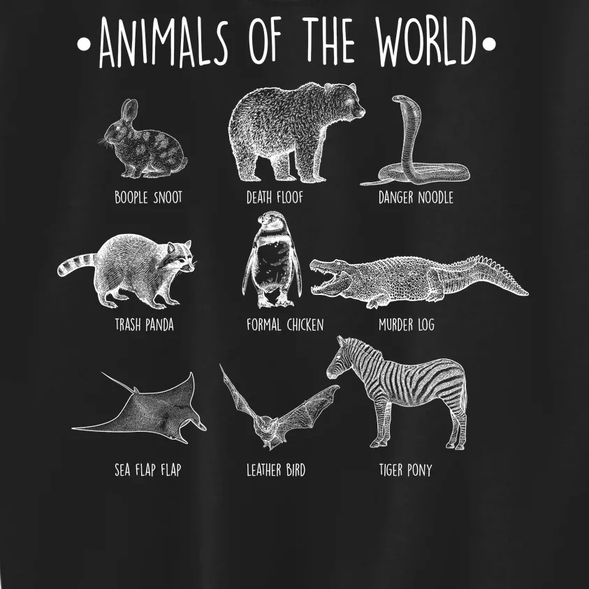 Animals Of the World Funny Wildlife Kids Sweatshirt