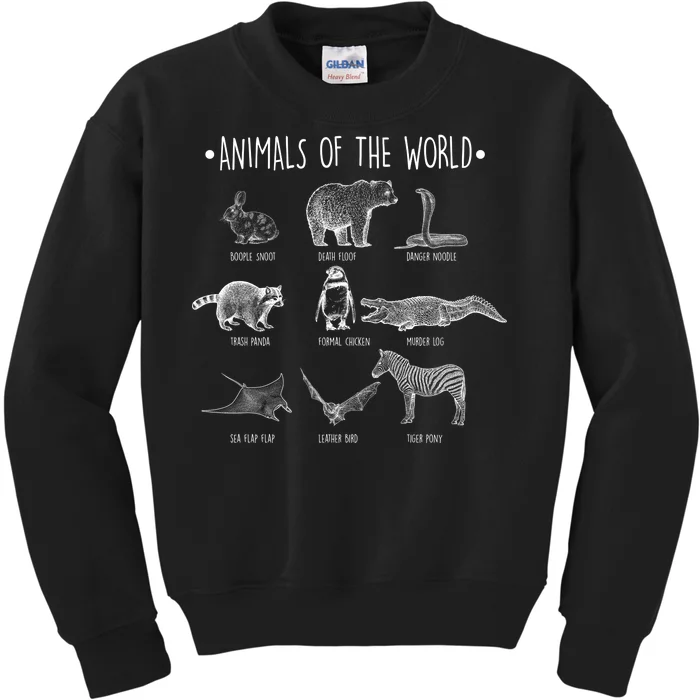 Animals Of the World Funny Wildlife Kids Sweatshirt