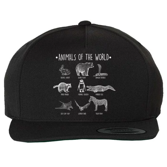 Animals Of the World Funny Wildlife Wool Snapback Cap