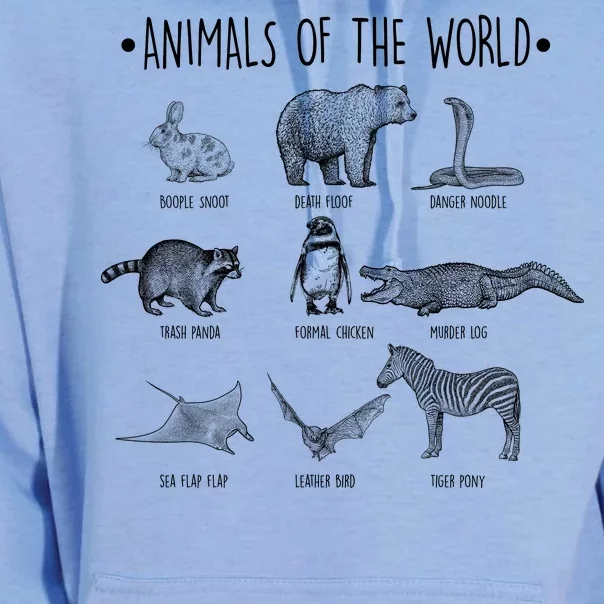 Animals Of the World Funny Wildlife Unisex Surf Hoodie