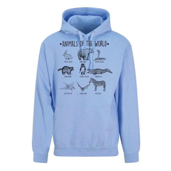 Animals Of the World Funny Wildlife Unisex Surf Hoodie