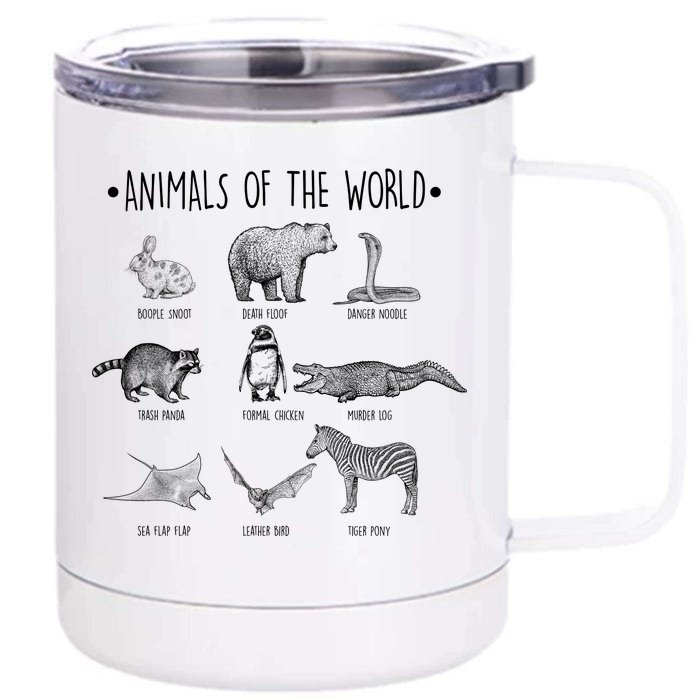 Animals Of the World Funny Wildlife Front & Back 12oz Stainless Steel Tumbler Cup