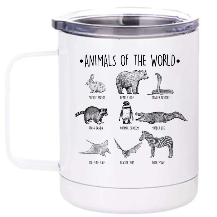 Animals Of the World Funny Wildlife Front & Back 12oz Stainless Steel Tumbler Cup