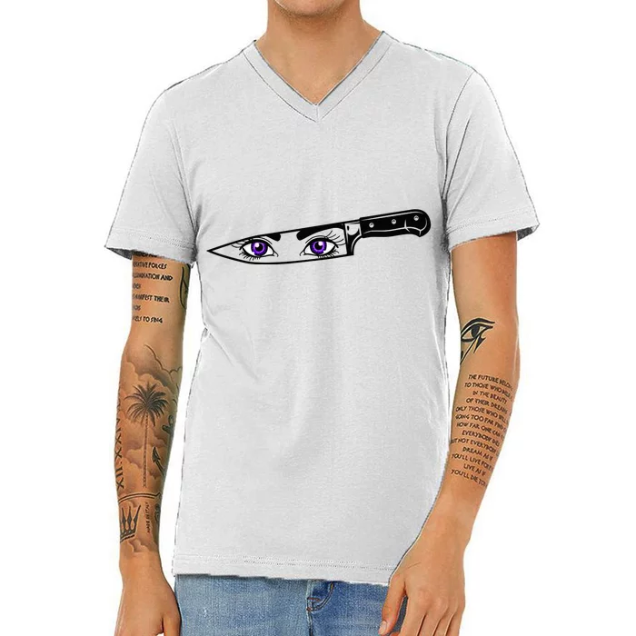 Anime Bautiful Eyes Blade Vintage V-Neck T-Shirt