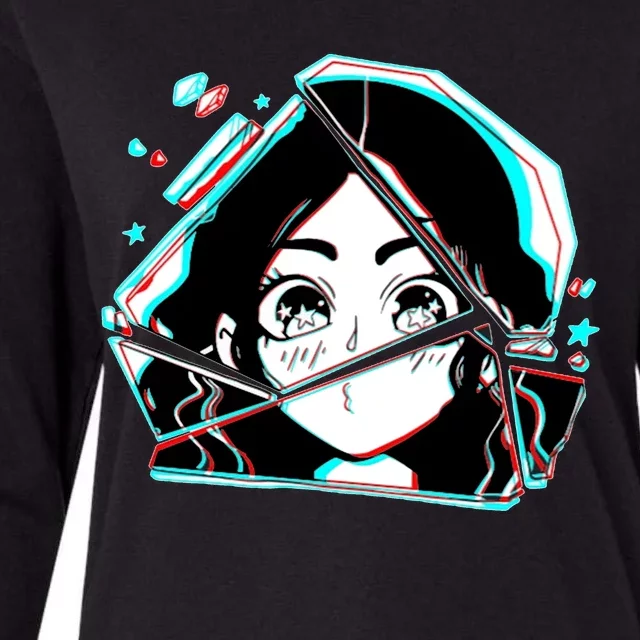 Anime Broken Glass Sparkle Eyes Womens Cotton Relaxed Long Sleeve T-Shirt