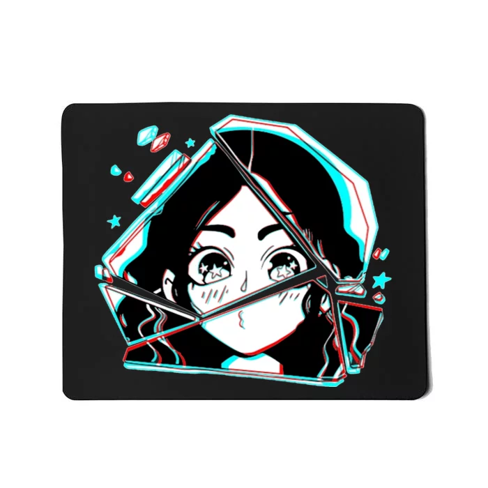 Anime Broken Glass Sparkle Eyes Mousepad