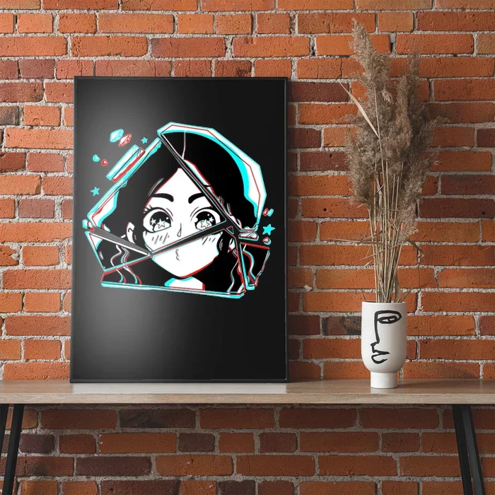 Anime Broken Glass Sparkle Eyes Poster