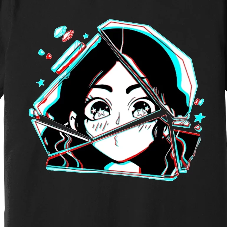 Anime Broken Glass Sparkle Eyes Premium T-Shirt