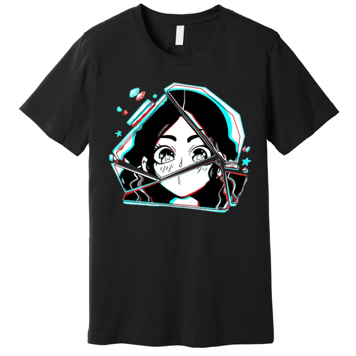 Anime Broken Glass Sparkle Eyes Premium T-Shirt