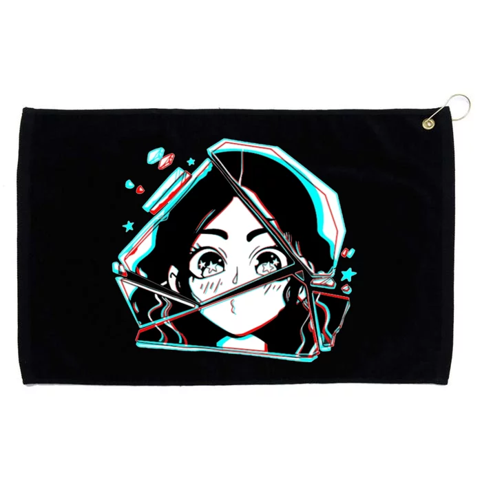 Anime Broken Glass Sparkle Eyes Grommeted Golf Towel