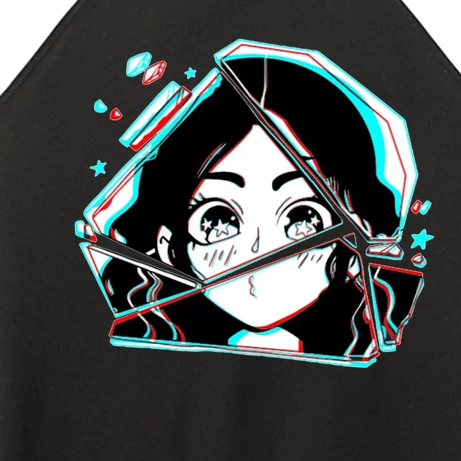 Anime Broken Glass Sparkle Eyes Women’s Perfect Tri Rocker Tank