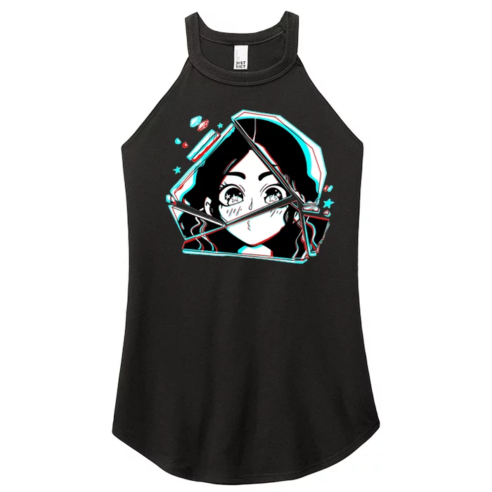 Anime Broken Glass Sparkle Eyes Women’s Perfect Tri Rocker Tank