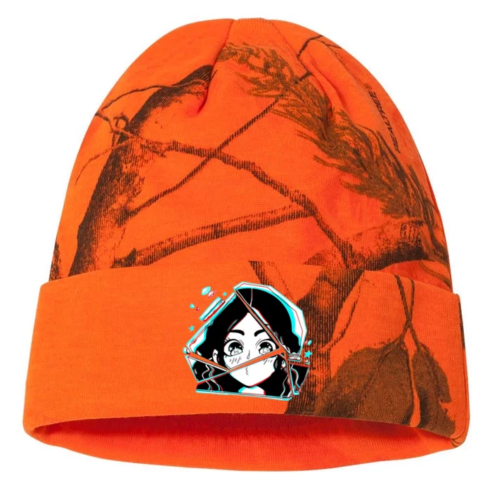 Anime Broken Glass Sparkle Eyes Kati - 12in Camo Beanie