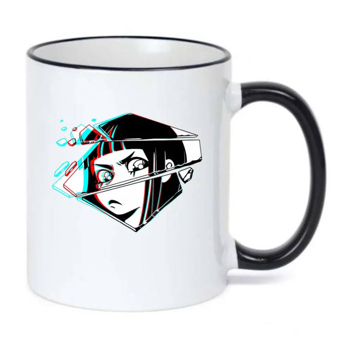 Anime Eyes Broken Glass Black Color Changing Mug