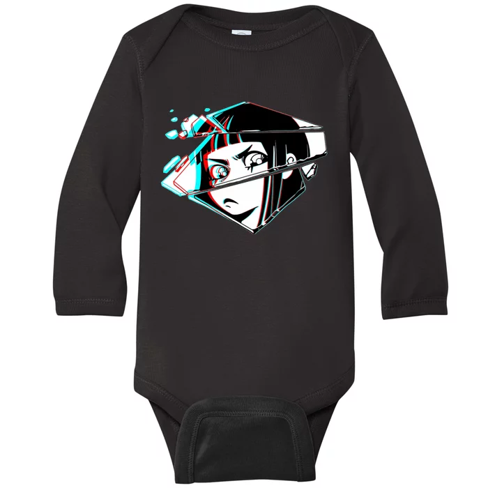 Anime Eyes Broken Glass Baby Long Sleeve Bodysuit