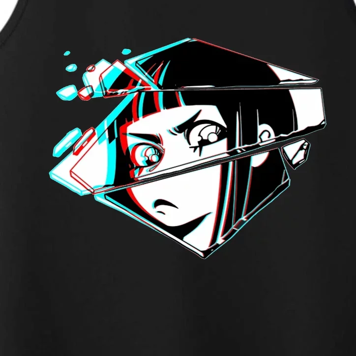 Anime Eyes Broken Glass Performance Tank