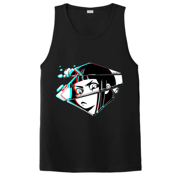 Anime Eyes Broken Glass Performance Tank