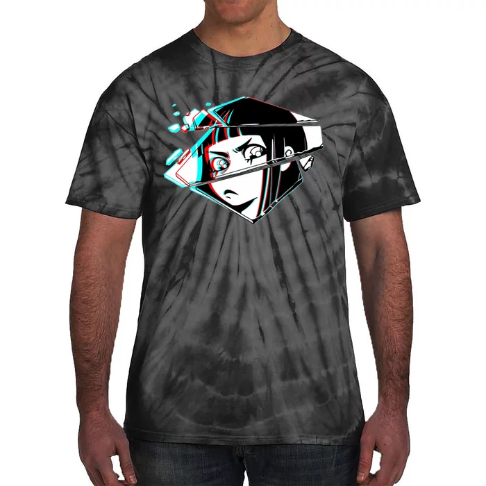 Anime Eyes Broken Glass Tie-Dye T-Shirt