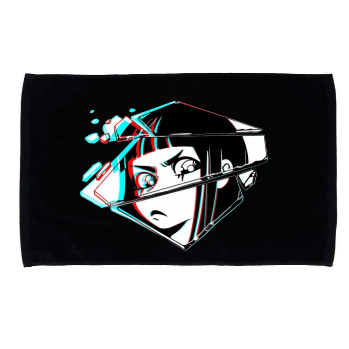 Anime Eyes Broken Glass Microfiber Hand Towel