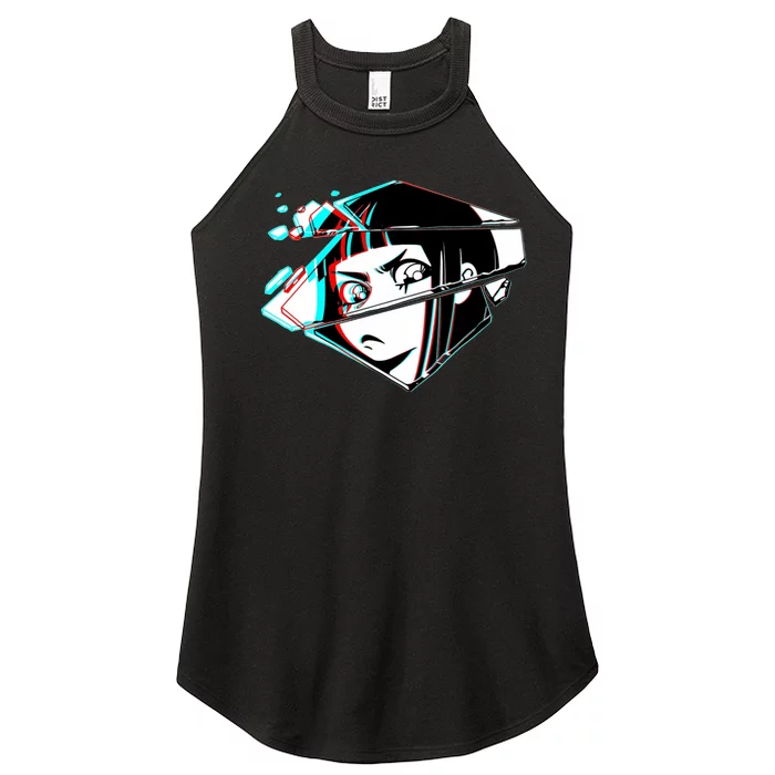 Anime Eyes Broken Glass Women’s Perfect Tri Rocker Tank