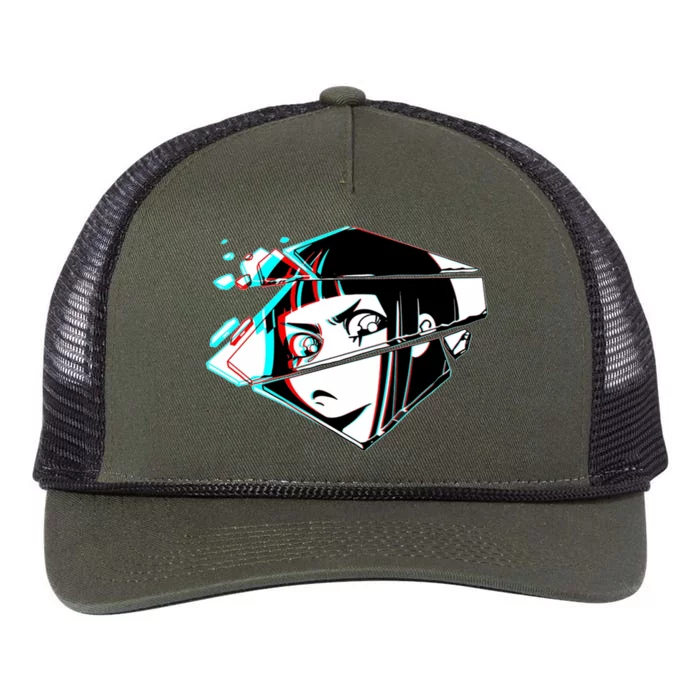 Anime Eyes Broken Glass Retro Rope Trucker Hat Cap