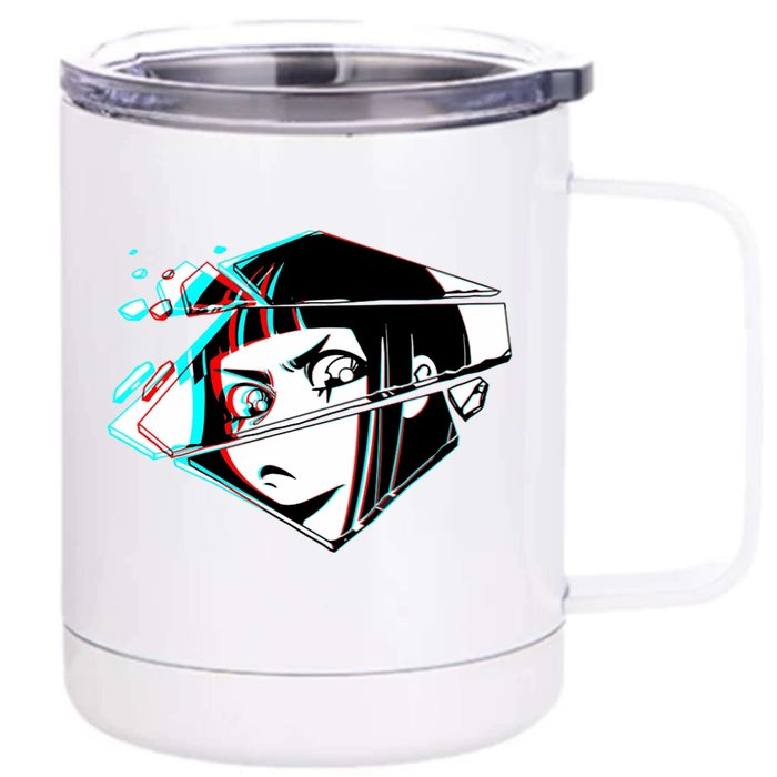 Anime Eyes Broken Glass Front & Back 12oz Stainless Steel Tumbler Cup