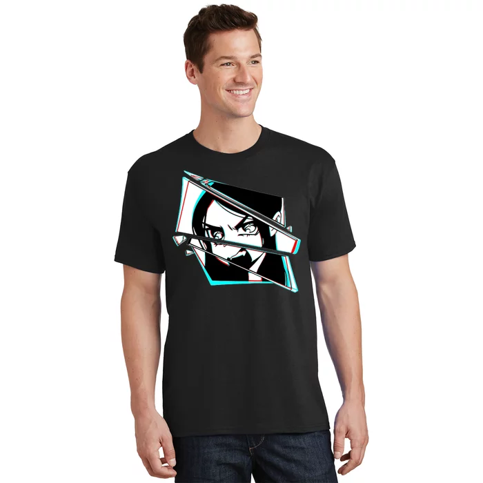 Anime Eyes Broken Glass Yelling T-Shirt