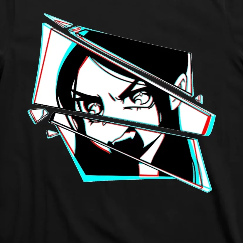 Anime Eyes Broken Glass Yelling T-Shirt