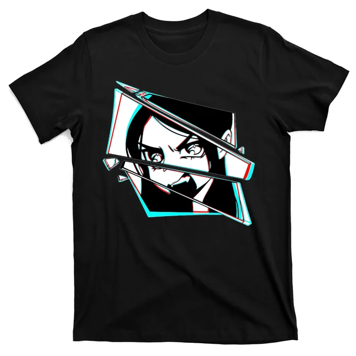 Anime Eyes Broken Glass Yelling T-Shirt