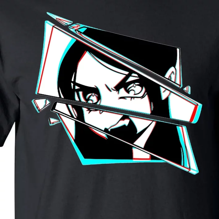 Anime Eyes Broken Glass Yelling Tall T-Shirt