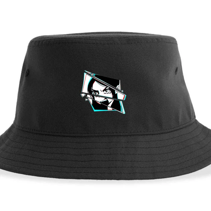 Anime Eyes Broken Glass Yelling Sustainable Bucket Hat