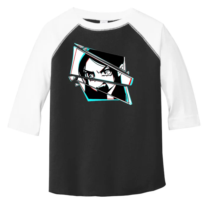 Anime Eyes Broken Glass Yelling Toddler Fine Jersey T-Shirt