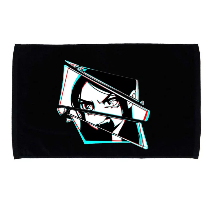 Anime Eyes Broken Glass Yelling Microfiber Hand Towel