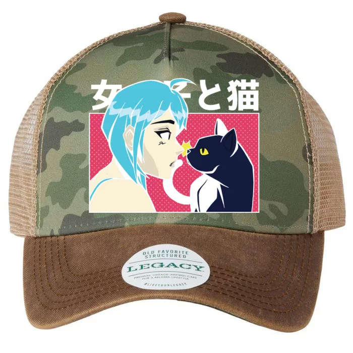 Anime Girl Cat Legacy Tie Dye Trucker Hat