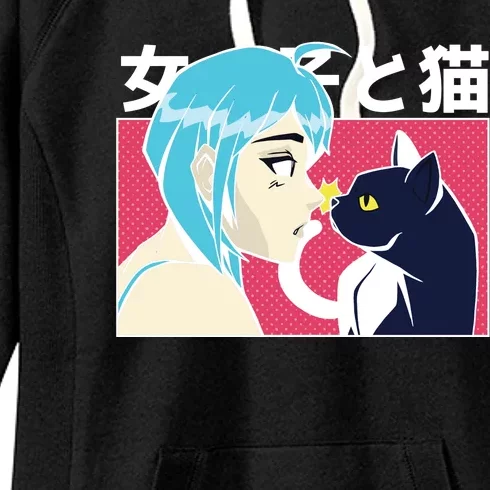 Anime Girl Cat Women's Fleece Hoodie