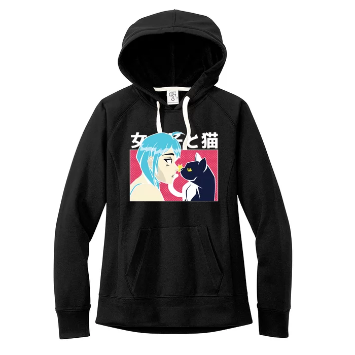 Anime Girl Cat Women's Fleece Hoodie