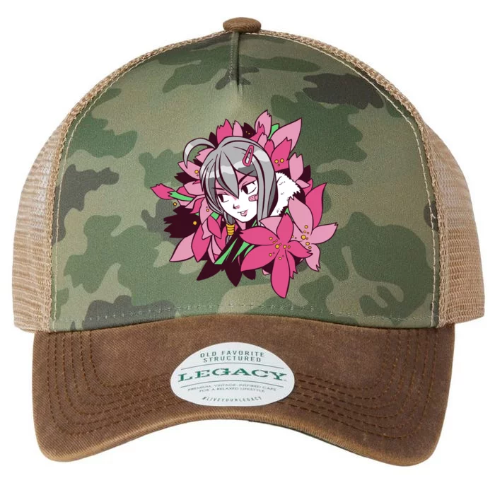 Anime Girl Flowers Legacy Tie Dye Trucker Hat