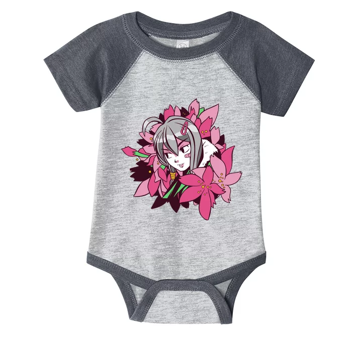 Anime Girl Flowers Infant Baby Jersey Bodysuit