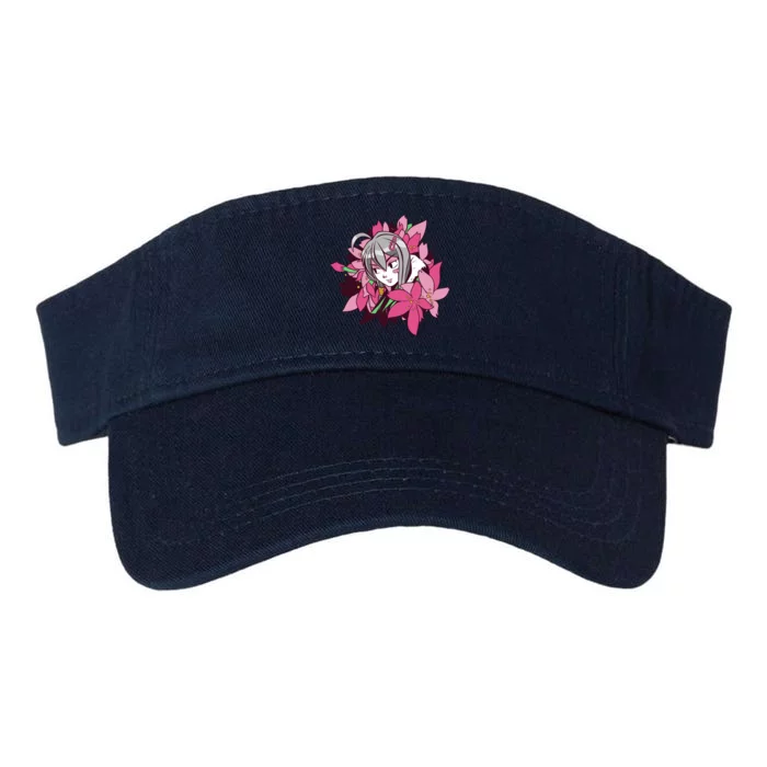 Anime Girl Flowers Valucap Bio-Washed Visor