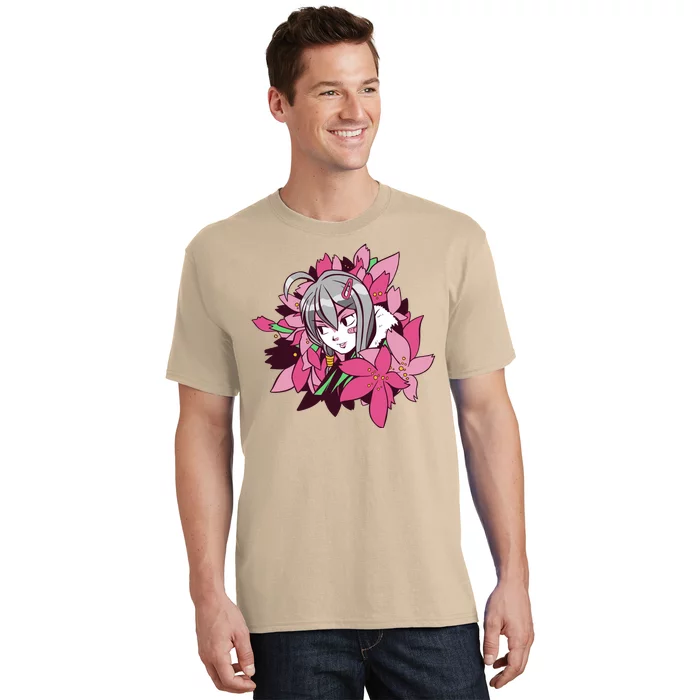 Anime Girl Flowers T-Shirt